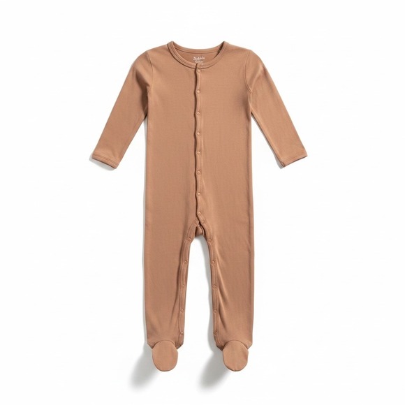 Bubble Baby Other - Bubble Baby Bamboo Footed Sleeper Tan Snug Fit Snap Up Pajamas 4T